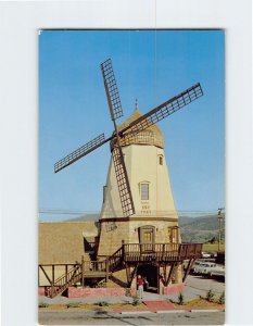 Postcard The Copenhagen Windmill in downtown Solvang California USA