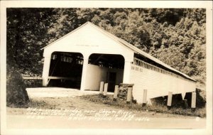 Dawson Camp West Virginia WV Covered Bridge RPPC Vintage Postcard