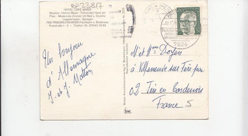 BF23817 hote maier friedrichshafen fischbach  germany   front/back image