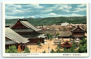 1920s JAPAN KYOTO CITY HIGASHI HONGANJI TEMPLE AERIAL VIEW POSTCARD P1474