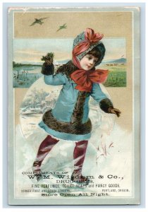 1870's-80's  Wm. Wisdom & Co Quack Medicine Portland OR Victorian Trade Card 5S