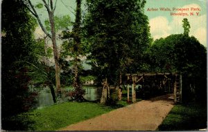 Vtg 1910s Arbor Walk Prospect Park Brooklyn New York City NY Postcard