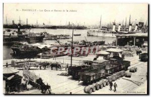 Marseille - Quays and basins of Joliette - tonnau - boat - Old Postcard