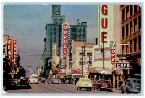 c1950's Theatre District Orpheum Granville Street Vancouver BC Canada Postcard