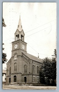 MALONE NY M.E.CHURCH ANTIQUE REAL PHOTO POSTCARD RPPC