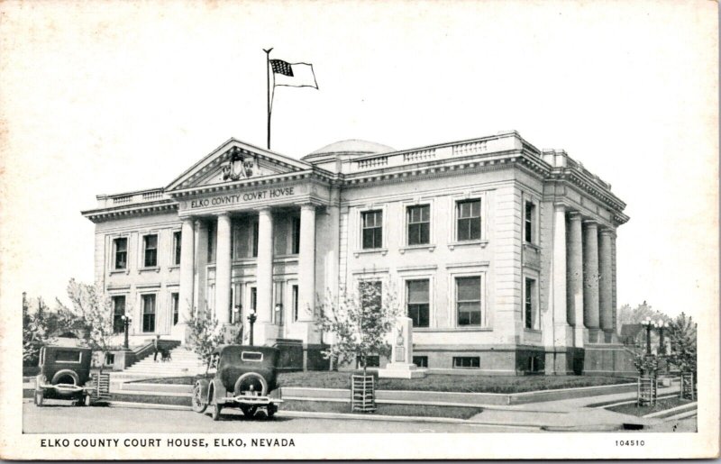 Postcard Elko County Court House in Elko, Nevada
