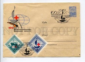 408529 USSR 1963 Tyurin 100th Anniversary of the International Red Cross COVER