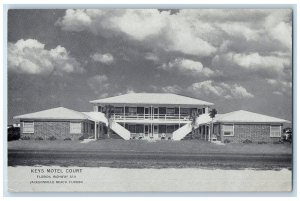 c1950's Keys Motel Court Florida Highway A1a Jacksonville Beach FL Postcard