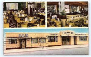 FLINT, MI Michigan ~ HOTEL COLLEGE INN BAR 1957 Roadside Linen Postcard