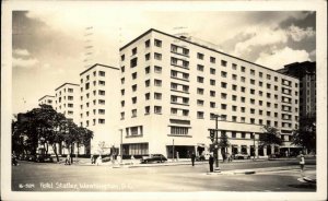 Washington DC Hotel Statler Street Scene Real Photo Vintage Postcard