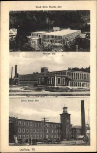 Ludlow Vermont VT Black River Woolen Mill c1910 Vintage Postcard