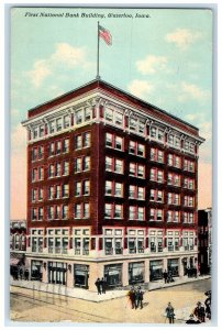 1911 First National Bank Building Exterior View Waterloo Iowa Vintage Postcard
