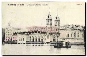 Old Theater Postcard Enghien les Bains casino and theater lake view