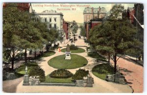 1912 LOOKING NORTH FROM WASHINGTON MONUMENT BALTIMORE MARYLAND*MD*POSTCARD