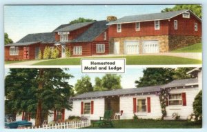 FIFIELD, Wisconsin WI ~ Roadside HOMESTEAD MOTEL & LODGE  c1940s Linen  Postcard