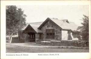 View of the Public Library, Dublin NH Vintage Postcard P41