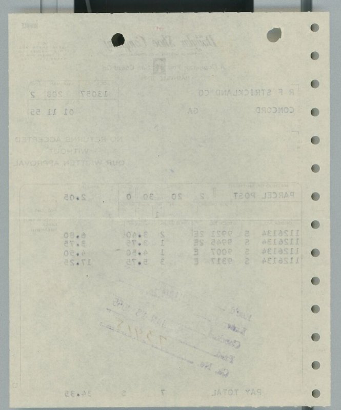 1955 W. L. Douglas Shoe Company General Shoe Corp. Nashville TN Invoice 322 