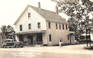 Smithfield ME Carpenter&Son Esso Gas Station, Fro-Jo Ice Cream Movie Poster RPPC