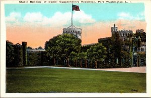 Stable Building Guggenheim Residence Port Washington LI Postcard WB