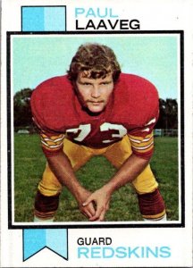 1973 Topps Football Card Paul Laaveg Washington Redskins sk2412