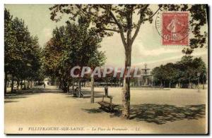 Old Postcard Villefranche Sur Saone The Square Promenoir