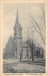 F87/ New Washington Ohio Postcard c1910 German Lutheran Church