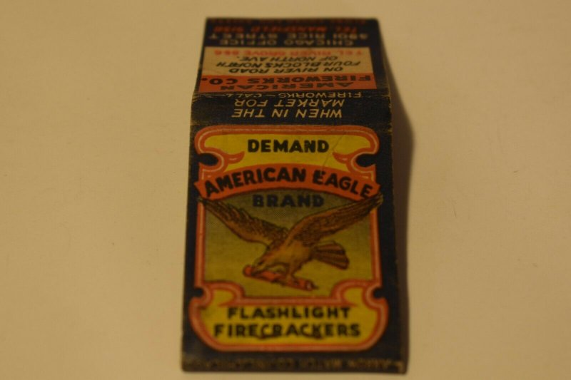 Demand American Eagle Brand Flashlight Firecrackers 20 Strike Matchbook Cover 