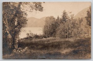 RPPC Jordon Pond And Mt Desert Maine Seal Harbor c1940s Real Photo Postcard Y23