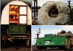 Burlington Northern Caboose Campbell County Rockpile Museum Gillette WY POSTCARD