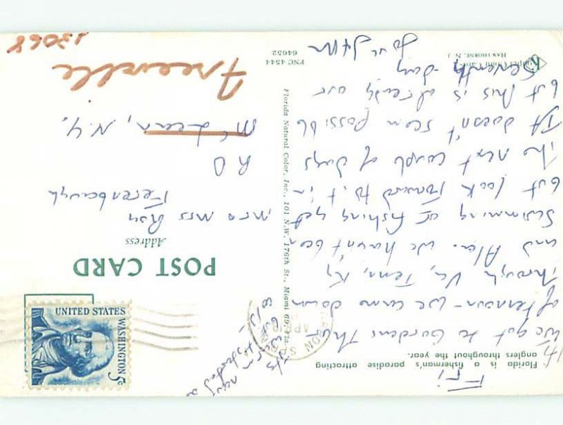 Pre-1980 FLORIDA WOMAN GOES FISHING Postmarked Tarpon Springs by Tampa FL AF5647