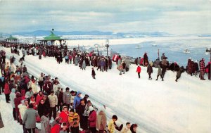 Quebec Canada 1960s Postcard Dufferin Terrace Winter Snow