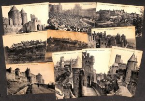 Set of 10 vintage postcards - The cite of Carcassonne, France