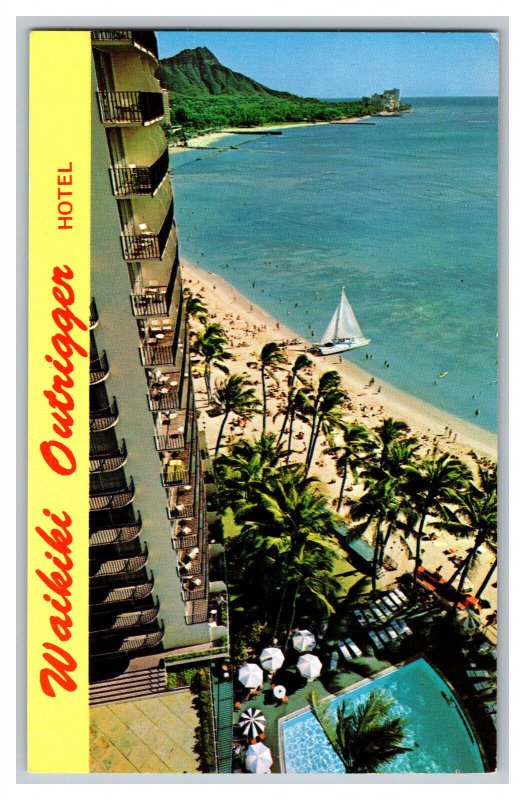 Vintage Postcard HI Waikiki Outrigger Hotel Hawaii 