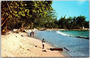 Dover Beach Barbados West Indies Beach Bathing Sandy Beach Waves Postcard