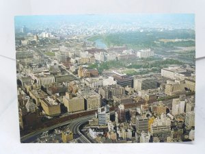 Aerial View Shinbashi Uchisaiwaicho Kasumigaseki NHK Vtg Japan Postcard 1966