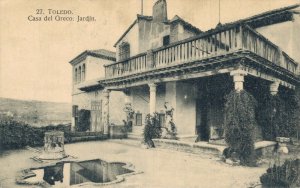 Spain Toledo Casa del Greco Jardin Vintage Postcard 07.38