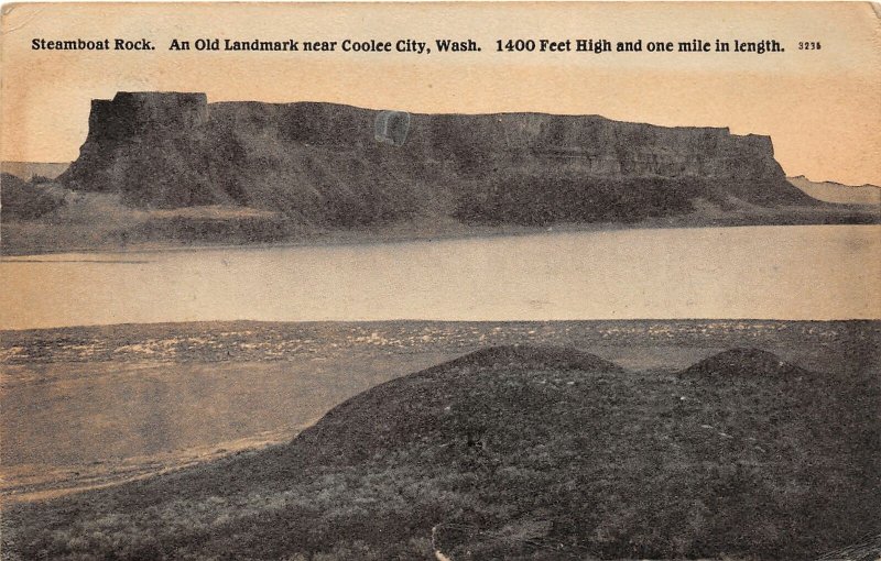 G33/ Coolee City Washington Postcard 1909 Steamboat Rock Geology