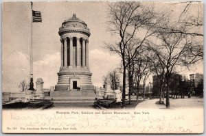 Riverside Park Soldiers and Sailors Monument New York City Historical Postcard