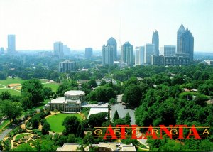 Georgia Atlanta Aerial VIew Overlooking Botanical Gardens Piedmont Park and M...