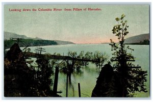 c1910 Looking Down Columbia Cliff Rocks  River Pillars Hercules Vintage Postcard 