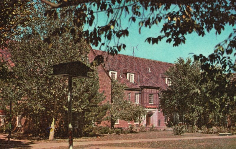 Vintage Postcard View of Apartment Building Grade School Boys Town Nebraska