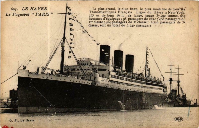 CPA AK Le Havre - Le Paquebot 'Paris' SHIPS (762630)