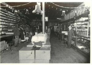 Utica MS Dry Goods Store in 1930 with Christmas Decorations Modern Postcard