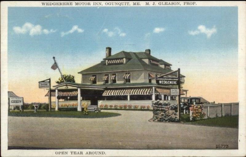 Ogunquit ME Wedgemere Motor Inn c1920 Postcard