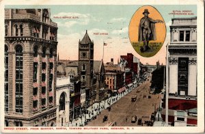 Broad Street from Market North To Military Park Newark NJ c1919 Vtg Postcard V01