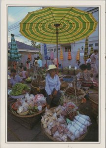 Thailand Postcard - Street Vendors, Old Lady Selling Foodstuffs RR10586