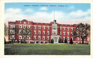 EMPORIA, Kansas KS    NEWMAN MEMORIAL HOSPITAL    1948 Kropp Linen Postcard