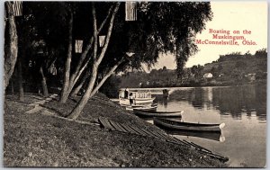 Boating On The Muskingum McConnelsville Ohio OH Postcard