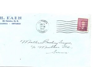 Cover H Karn, Sarnia, Ontario, Used 1950