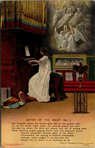 Vtg 1909 Gates Of The West Bamforth Song Card 1 Postcard